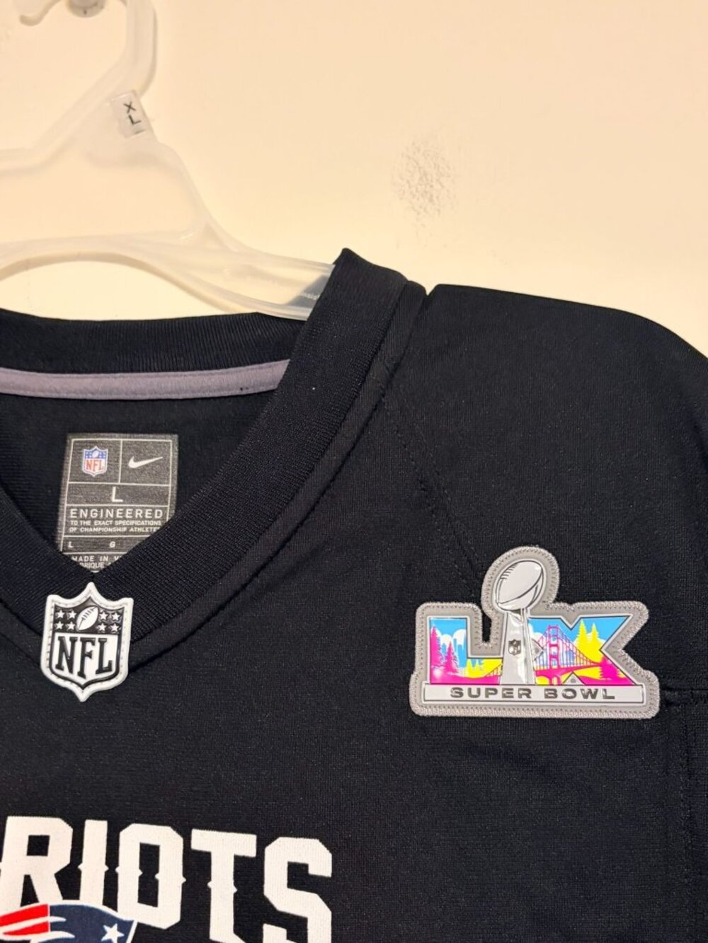 Youth Drake Maye New England Patriots Nike Super Bowl LX Carbon Black Sz Large - Picture 2 of 3